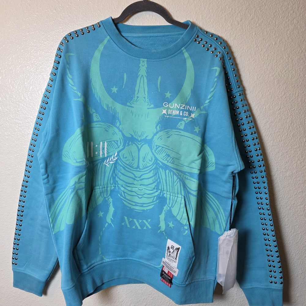 Men's Teal Graphic Crewneck Sweater
